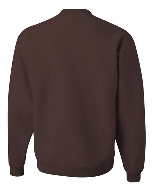 JERZEES NuBlend® Crewneck Sweatshirt 562MR Chocolate Custom Embroidered Business Logo