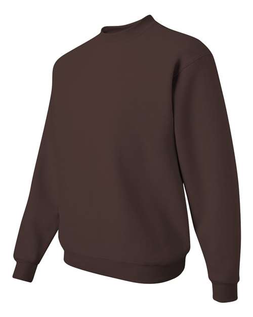 JERZEES NuBlend® Crewneck Sweatshirt 562MR Chocolate Custom Embroidered Business Logo