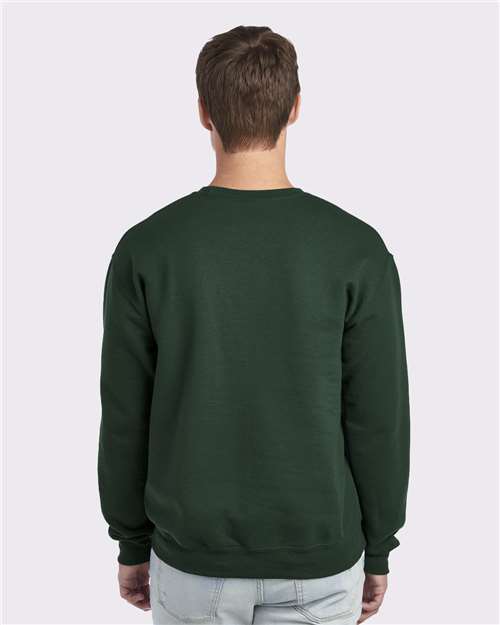 JERZEES NuBlend® Crewneck Sweatshirt 562MR Forest Green Custom Embroidered Business Logo