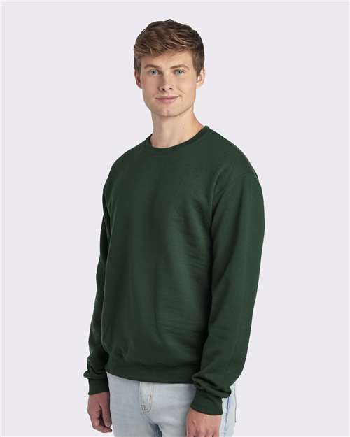 JERZEES NuBlend® Crewneck Sweatshirt 562MR Forest Green Custom Embroidered Business Logo
