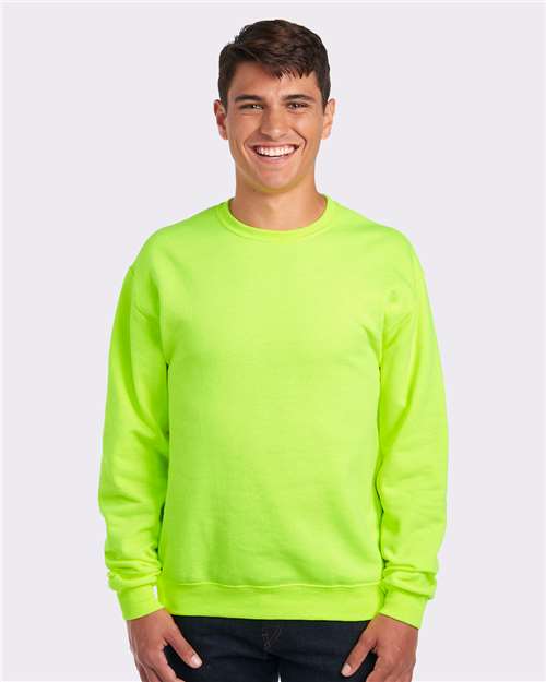 Custom Embroidered JERZEES NuBlend® Crewneck Sweatshirt 562MR Safety Green