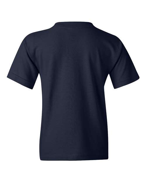 Gildan Heavy Cotton™ Youth T-Shirt 5000B Navy Custom Embroidered Business Logo