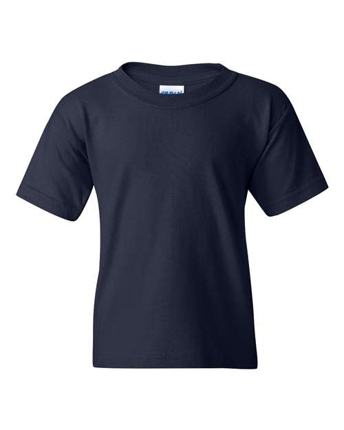 Gildan Heavy Cotton™ Youth T-Shirt 5000B Navy Custom Embroidered Business Logo
