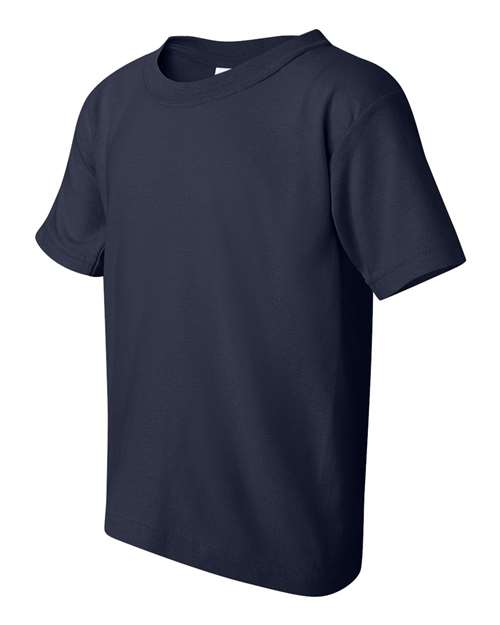 Gildan Heavy Cotton™ Youth T-Shirt 5000B Navy Custom Embroidered Business Logo
