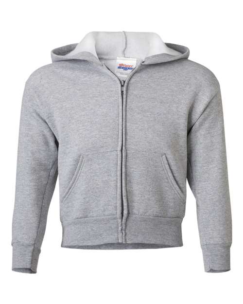 Hanes EcoSmart® Youth Full-Zip Hooded Sweatshirt P480