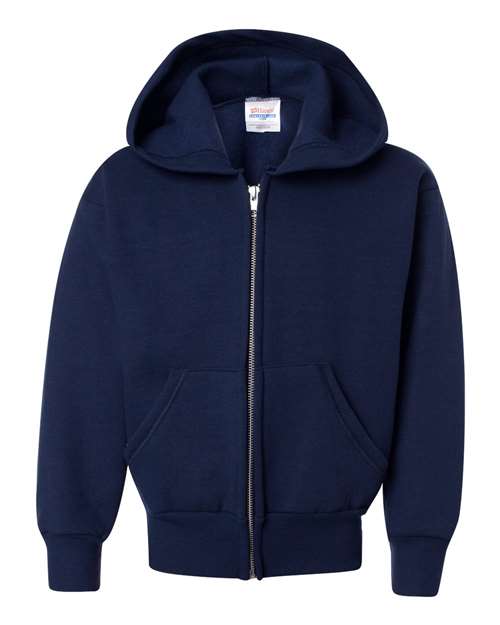 Hanes EcoSmart® Youth Full-Zip Hooded Sweatshirt P480
