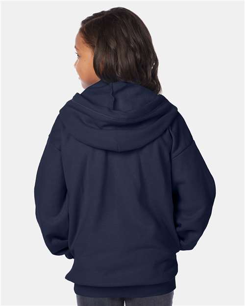 Hanes EcoSmart® Youth Full-Zip Hooded Sweatshirt P480