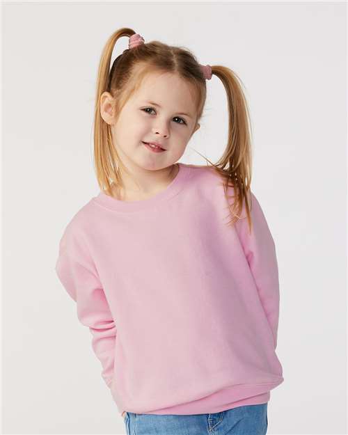 Custom Embroidered Rabbit Skins Toddler Fleece Crewneck Sweatshirt 3317