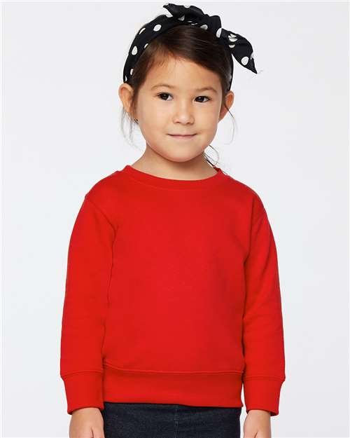 Custom Embroidered Rabbit Skins Toddler Fleece Crewneck Sweatshirt 3317