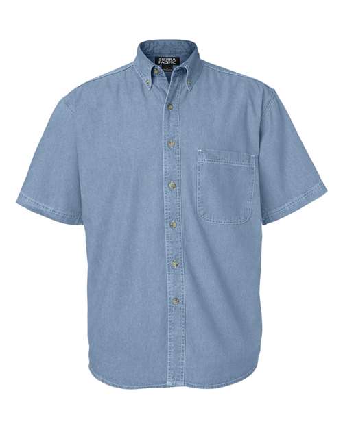Sierra Pacific Denim Short Sleeve Shirt Tall Sizes 6211