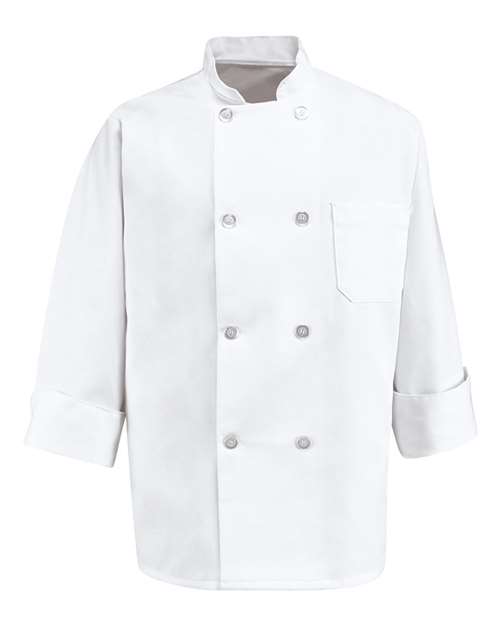 Chef Designs Eight Pearl Button Chef Coat 0403 Custom Embroidered Business Logo