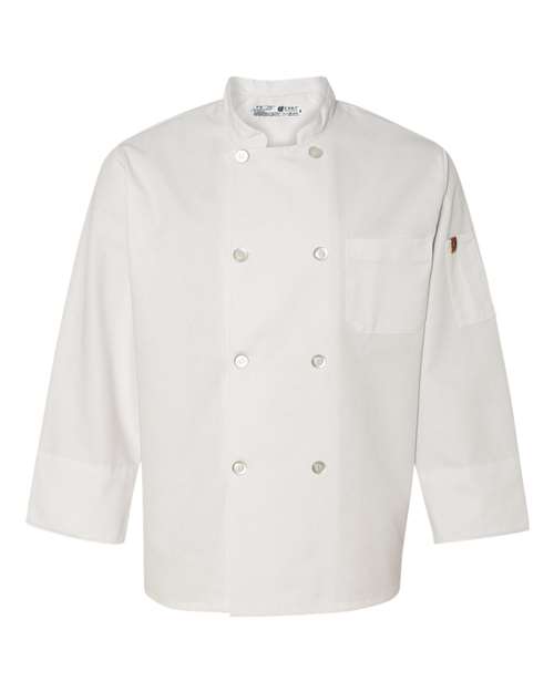 Chef Designs Button Chef Coat with Thermometer Pocket 0413 Custom Embroidered Business Logo