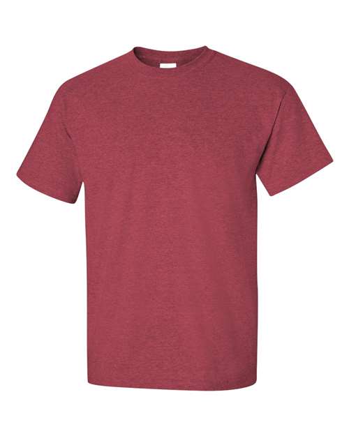 Gildan Women’s 1X1 Baby Rib Raglan Three-Quarter Sleeve Tee 2000 Heather Cardinal Custom Embroidered Business Logo