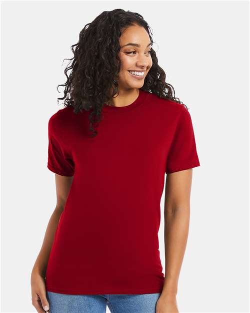 Custom Embroidered Hanes Beefy-T® T-Shirt 5180 Deep Red