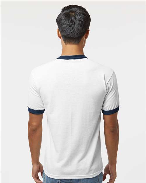 Augusta Sportswear 50/50 Ringer T-Shirt 710 White/ Navy