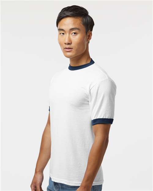 Augusta Sportswear 50/50 Ringer T-Shirt 710 White/ Navy