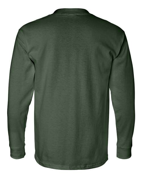 Bayside USA-Made Long Sleeve Pocket T-Shirt 8100 Forest Green