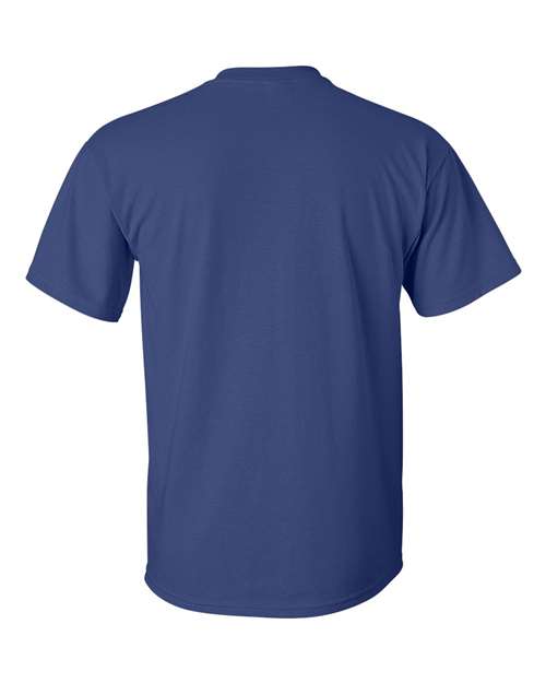 Gildan Women’s 1X1 Baby Rib Raglan Three-Quarter Sleeve Tee 2000 Metro Blue Custom Embroidered Business Logo