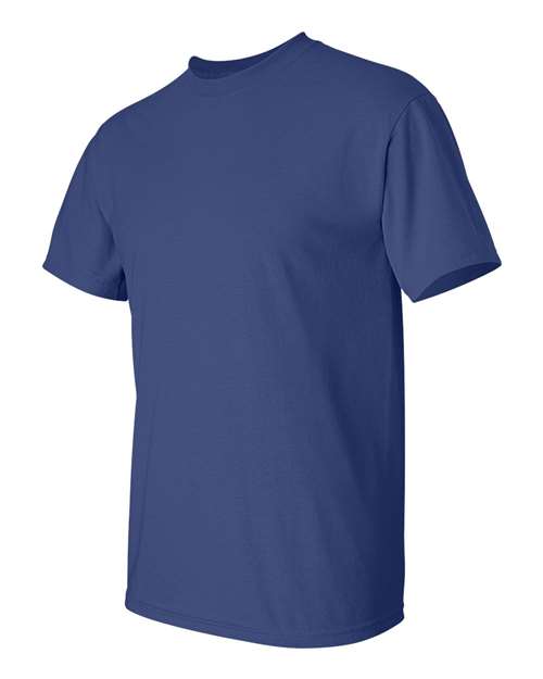 Gildan Women’s 1X1 Baby Rib Raglan Three-Quarter Sleeve Tee 2000 Metro Blue Custom Embroidered Business Logo