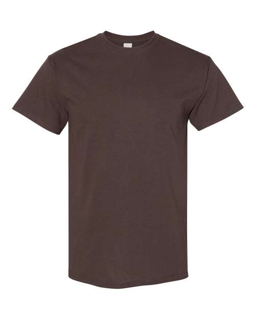 Gildan USA-Made Fine Jersey T-Shirt 5000 Dark Chocolate Custom Embroidered Business Logo