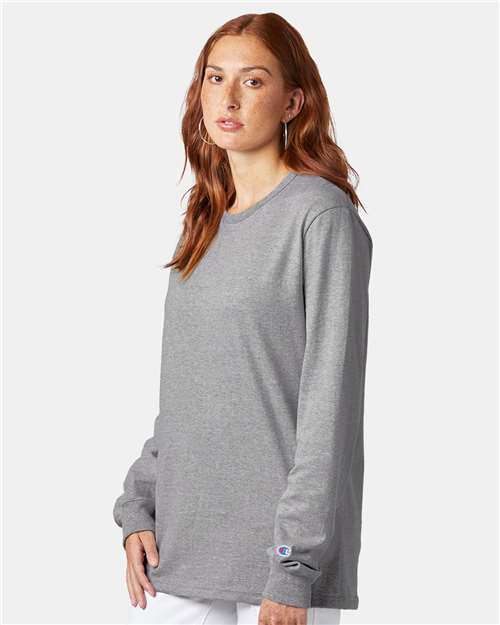 Champion Long Sleeve T-Shirt CC8C Custom Embroidered Business Logo