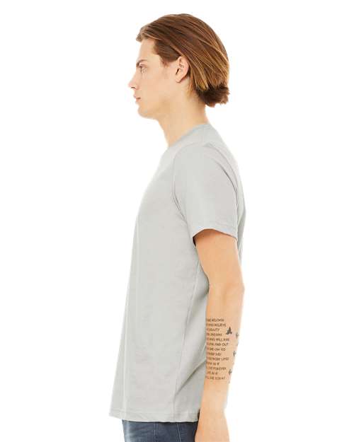 BELLA + CANVAS Jersey Tee 3001 Silver Custom Embroidered Business Logo