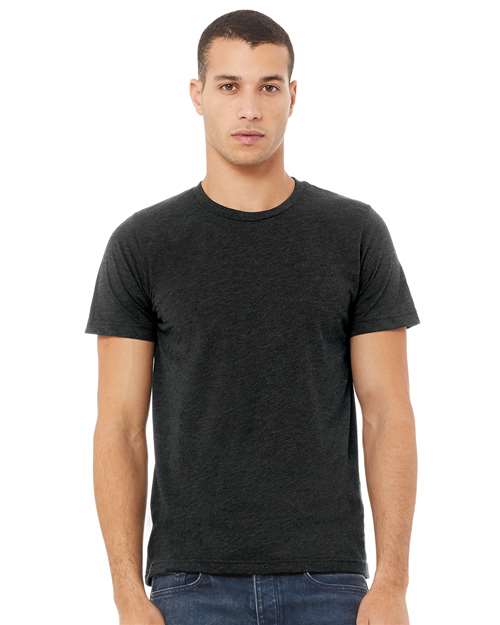 BELLA + CANVAS Triblend Tee 3413 Cement Triblend Custom Embroidered Business Logo