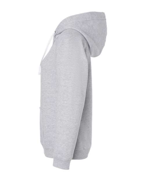 J. America Women's Sueded V-Neck Hooded Sweatshirt 8836