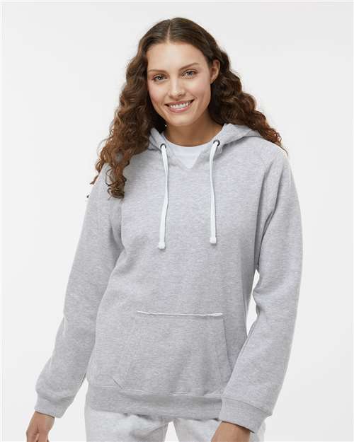 Custom Embroidered J. America Women's Sueded V-Neck Hooded Sweatshirt 8836