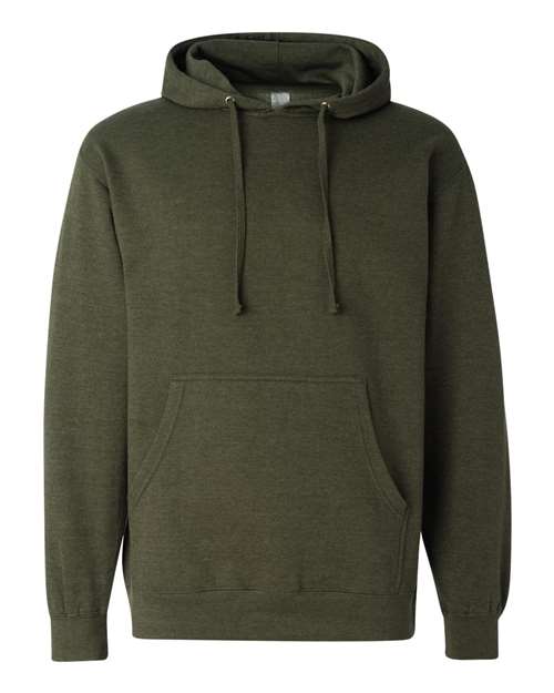 Independent Trading Co. Midweight Hooded Sweatshirt SS4500 Army Heather Custom Embroidered Business Logo