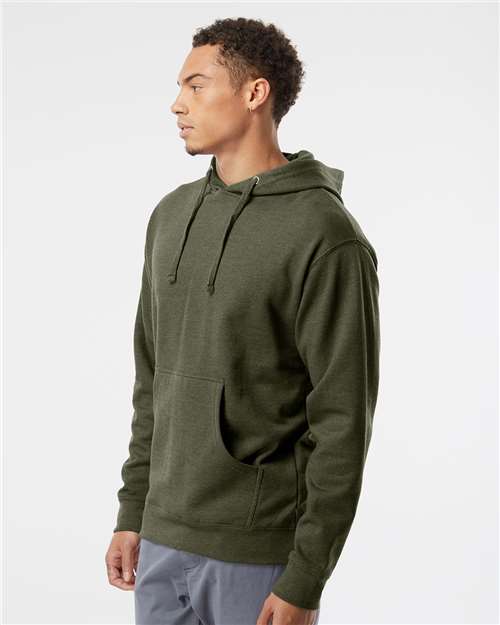 Independent Trading Co. Midweight Hooded Sweatshirt SS4500 Army Heather Custom Embroidered Business Logo