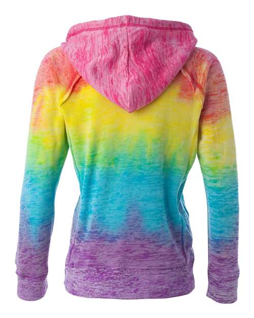 MV Sport Women’s Courtney Burnout V-Notch Hooded Sweatshirt W1162