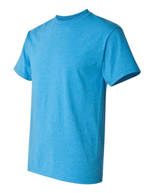 Gildan Women’s 1X1 Baby Rib Raglan Three-Quarter Sleeve Tee 2000 Heather Sapphire Custom Embroidered Business Logo