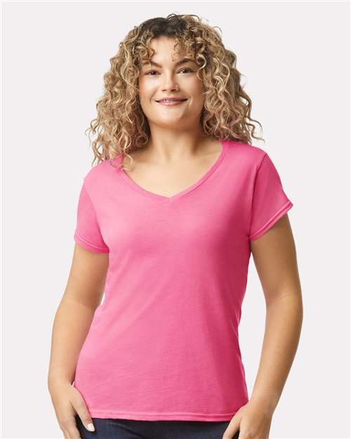 Custom Embroidered Gildan Softstyle® Women’s V-Neck T-Shirt 64V00L