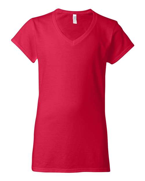 Gildan Softstyle® Women’s V-Neck T-Shirt 64V00L Custom Embroidered Business Logo