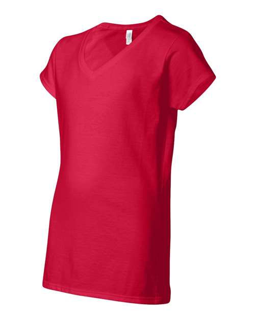 Gildan Softstyle® Women’s V-Neck T-Shirt 64V00L Custom Embroidered Business Logo