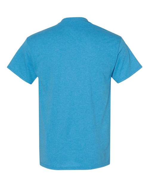 Gildan USA-Made Fine Jersey T-Shirt 5000 Heather Sapphire Custom Embroidered Business Logo