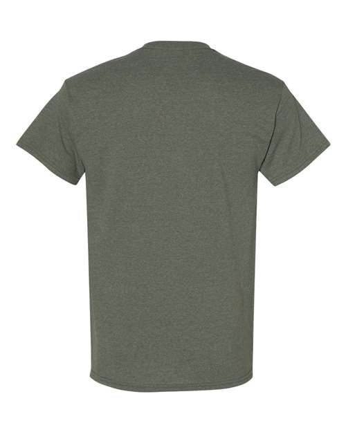 Gildan USA-Made Fine Jersey T-Shirt 5000 Heather Military Green Custom Embroidered Business Logo