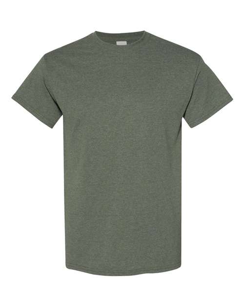 Gildan USA-Made Fine Jersey T-Shirt 5000 Heather Military Green Custom Embroidered Business Logo