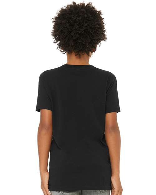 BELLA + CANVAS Youth Jersey Tee 3001Y Black Custom Embroidered Business Logo
