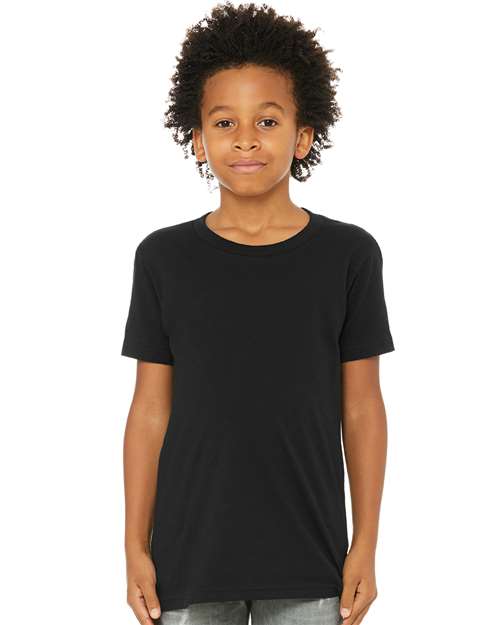 Custom Embroidered BELLA + CANVAS Youth Jersey Tee 3001Y Black