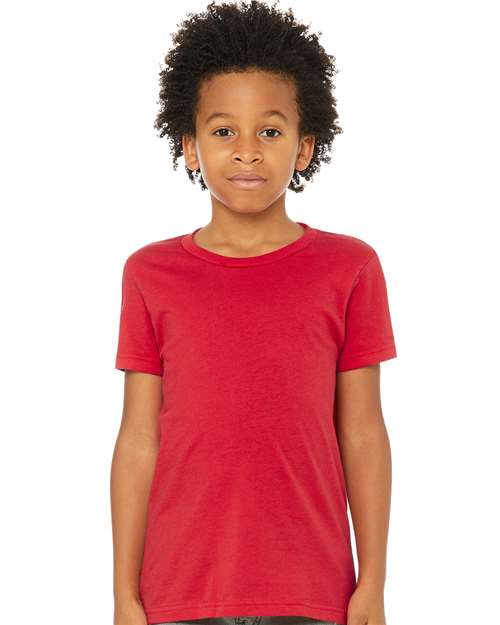BELLA + CANVAS Youth Jersey Tee 3001Y Pink Custom Embroidered Business Logo