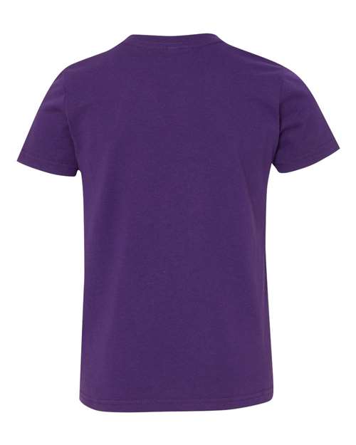 BELLA + CANVAS Youth Jersey Tee 3001Y Team Purple Custom Embroidered Business Logo