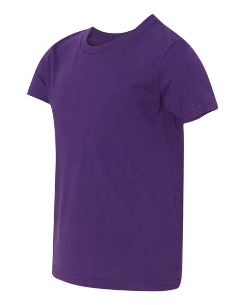 BELLA + CANVAS Youth Jersey Tee 3001Y Team Purple Custom Embroidered Business Logo