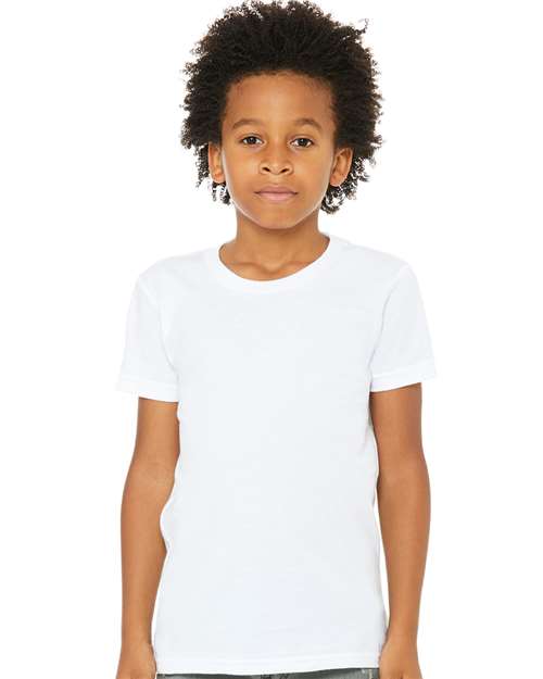 BELLA + CANVAS Youth Jersey Tee 3001Y Vintage White Custom Embroidered Business Logo