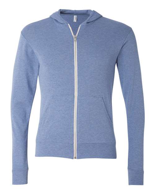 BELLA + CANVAS Triblend Lightweight Full-Zip Hooded Long Sleeve Tee 3939