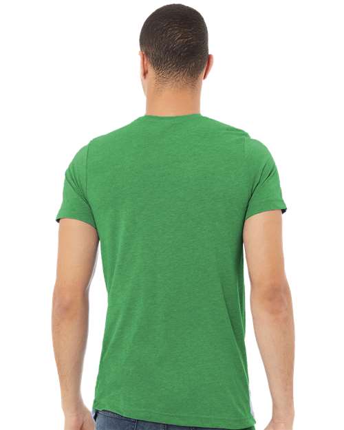 BELLA + CANVAS Triblend Tee 3413 Green Triblend Custom Embroidered Business Logo