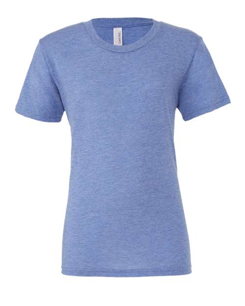BELLA + CANVAS Triblend Tee 3413 Blue Storm Triblend Custom Embroidered Business Logo