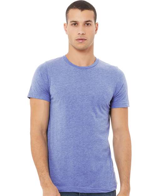 BELLA + CANVAS Triblend Tee 3413 Blue Storm Triblend Custom Embroidered Business Logo