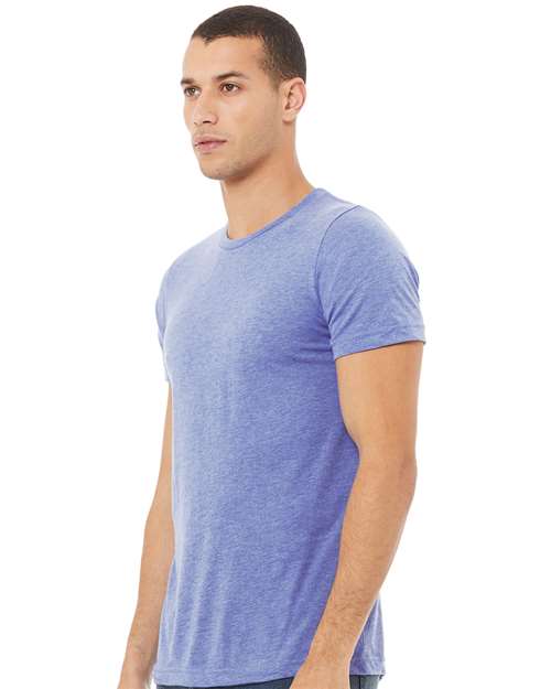 BELLA + CANVAS Triblend Tee 3413 Blue Triblend Custom Embroidered Business Logo